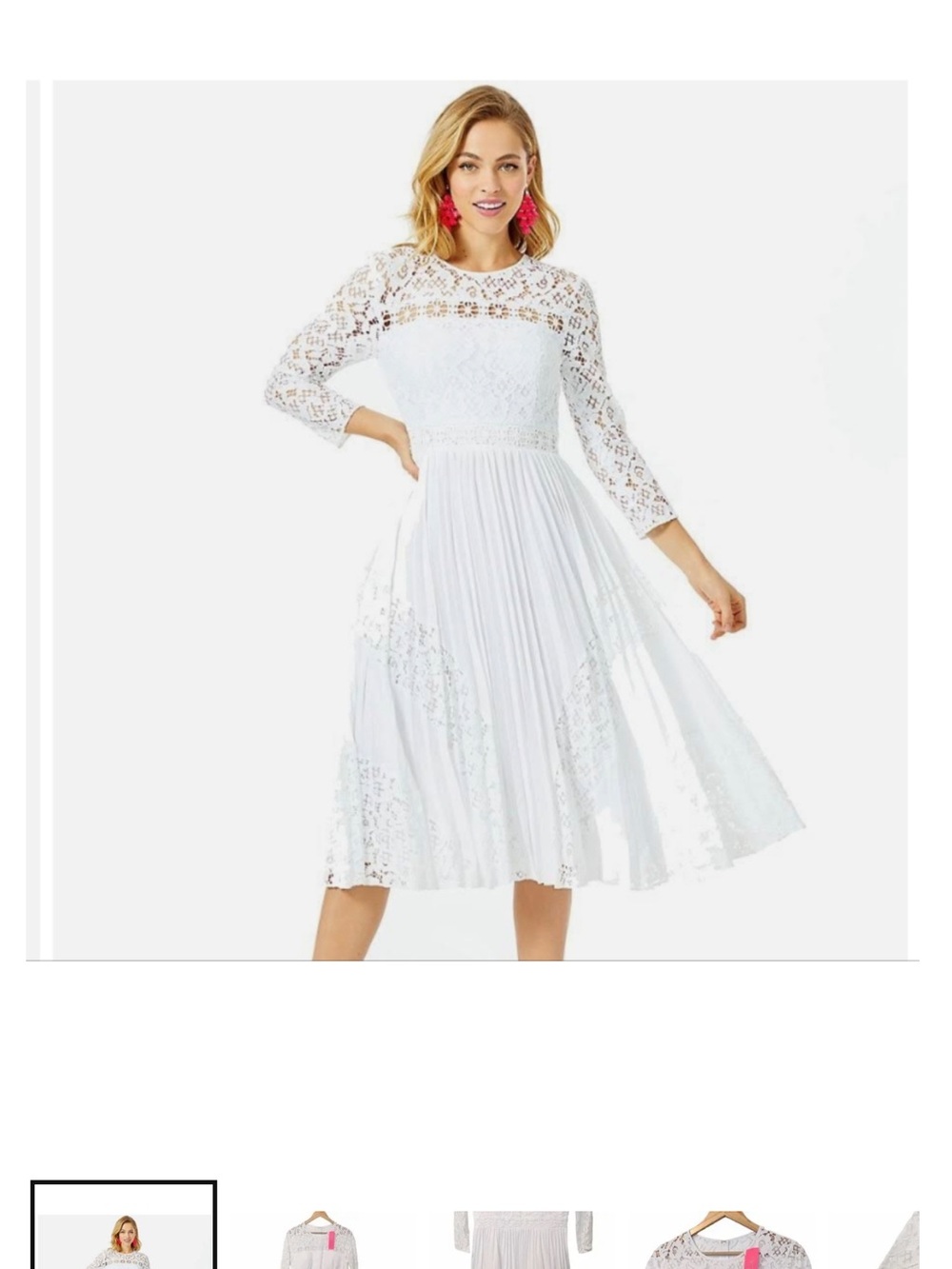Lilly Pulitzer White Lace Midi Dress